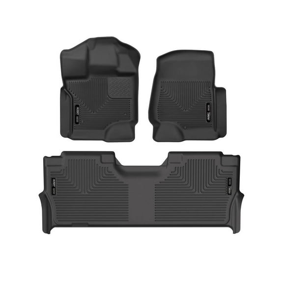 Husky Liners 53468 X-Act Contour Front & Second Row Floor Liners Black Fits 2021-2025 Ford F150 SuperCrew, 2022-2025 F150 Lightning, 2021-2025 F150 Raptor w/ Carpet or Vinyl
