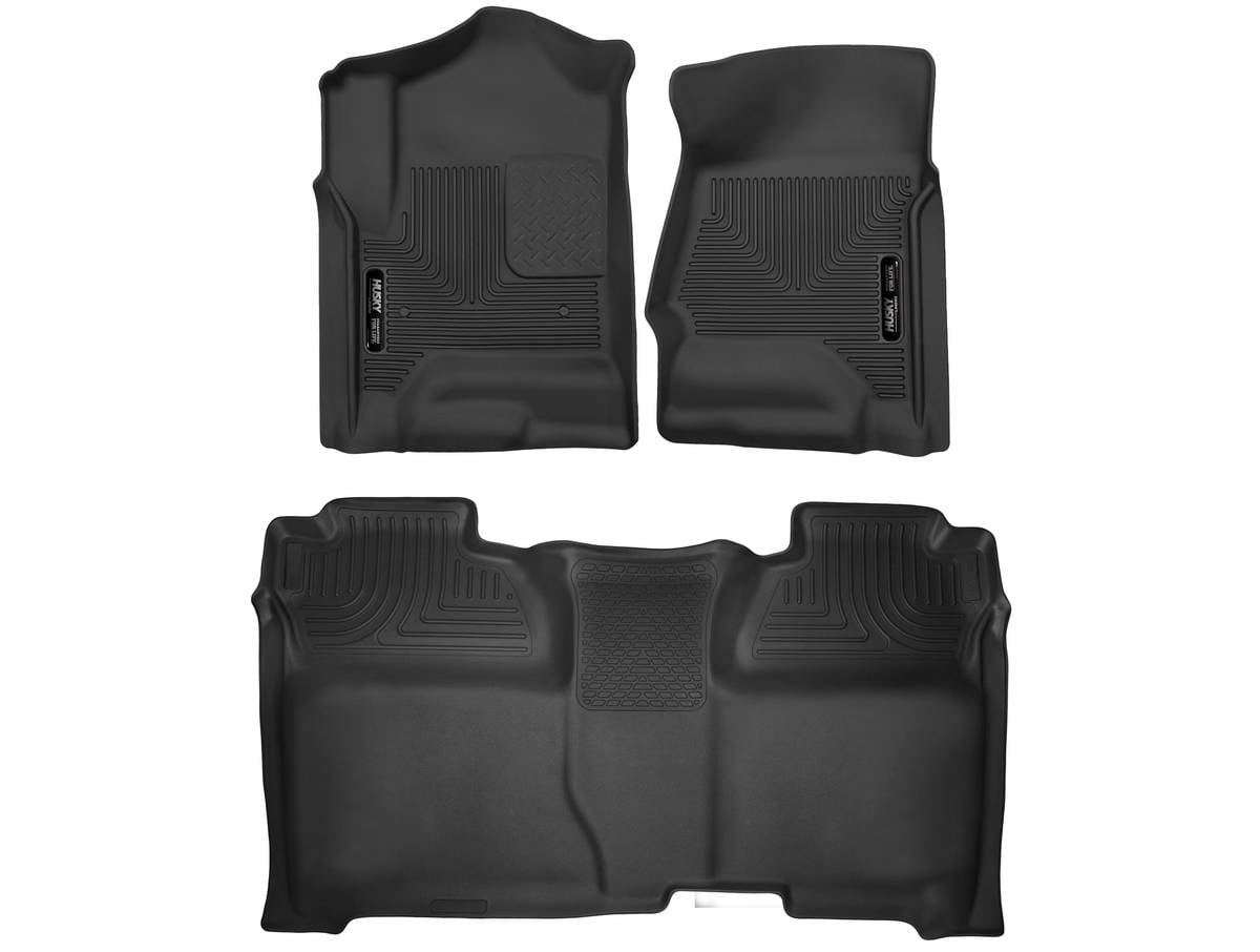 Husky Liners 53908 X-Act Contour Mats Fit 14-18 SlvrdSra 1500,15-19 2500/3500 Crw Frt/2nd Blk