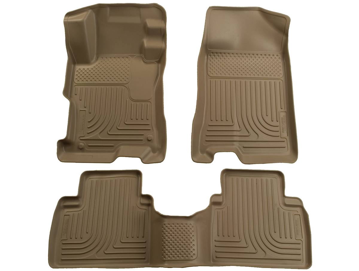 Husky Liners Weatherbeater Floor Mats For 2004-2009 Toyota Prius (Front & 2nd Row, 3-Piece, Black)