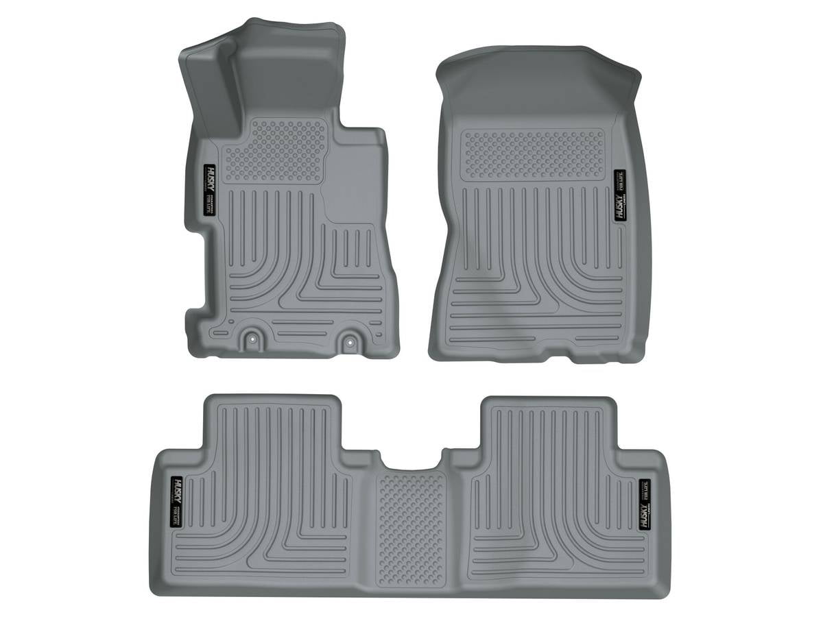 Husky Liners Weatherbeater Floor Mats | Fits 2006 - 2011 Honda Civic 4-Door | Front \u0026 2nd Row, 3-pc Grey - 98412