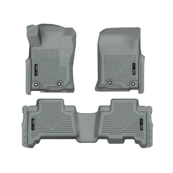 Husky Liners 99572 Weatherbeater Floor Mats Fit 2013-2024 Toyota 4Runner (w/w/o 3rd Row, Sliding Cargo Deck), 2014-2023 Lexus GX460 - Front/2nd Seat - Grey