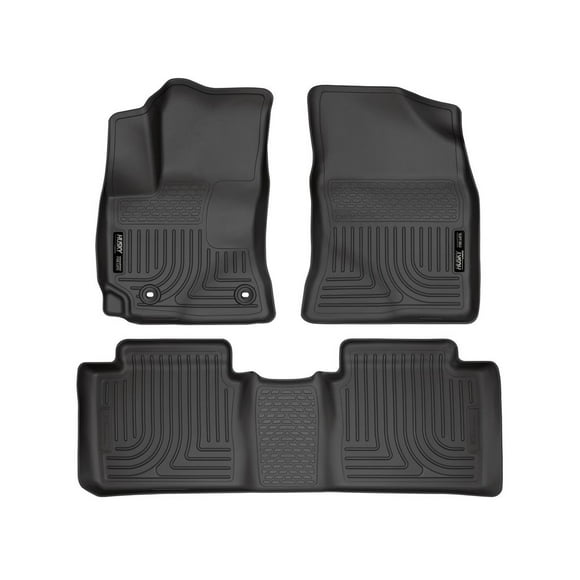 Husky Liners by RealTruck Weatherbeater Floor Mats Fits 2014-2019 Toyota Corolla Front & 2nd Row, 3-pc Black-99531