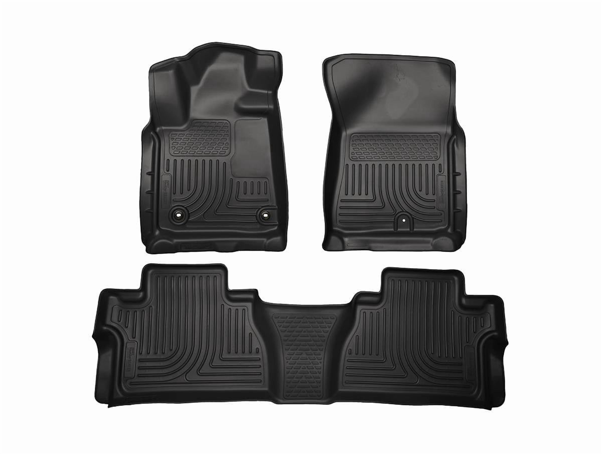 Husky Liners 99581 Weatherbeater Floor Mats Fit 2014-2021 Toyota Tundra CrewMax (w/w/o Twist-Lock Retainer) - Front/2nd Seat - Black