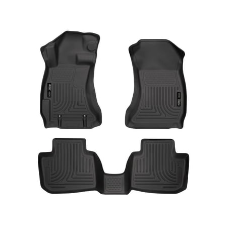 Husky Liners 99801 WeatherBeater Front & Second Seat Floor Liners - 3 Piece Fits 12-16 Subaru Impreza, 13-17 Crosstrek, 15-21 WRX, WRX STI