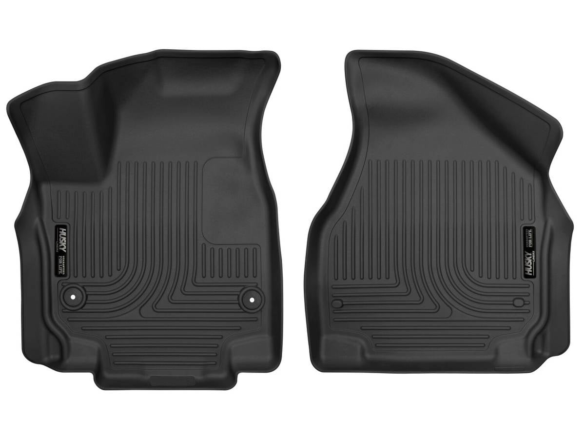 Husky Liners Weatherbeater Floor Mats | Fits 2017 - 2025 Chrysler Pacifica, Touring \u0026 Touring L; 2020 - 2025 Chrysler Voyager | Front Row, 2-pc Black - 13011