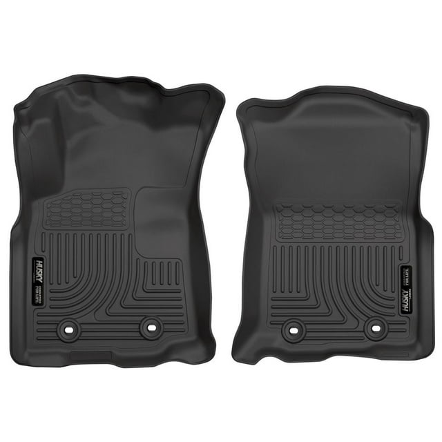 Husky Liners by RealTruck Weatherbeater Floor Mats Fits 2018-2023 Toyota Tacoma, Double & Access Cab w/Auto Trans Front Row, 2-pc Black-13971