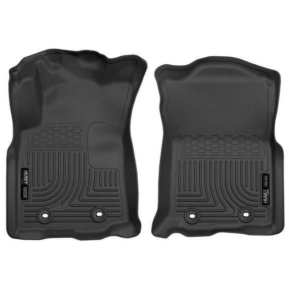 Husky Weatherbeater Floor Mats Fit 2018-2023 Toyota Tacoma Access/Double Cab w/ Auto Transmission Front Black 2 Pc