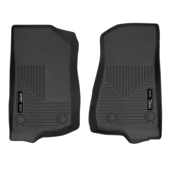 Husky Liners 13021 Weatherbeater Floor Mats Fit 2020-2025 Jeep Gladiator, 2018-2025 Jeep Wrangler JL Front 2 Pc Black