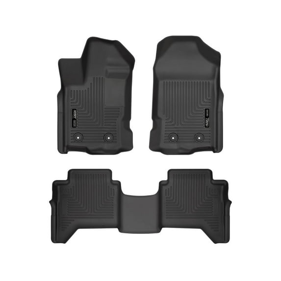 Husky Liners 94101 Weatherbeater Floor Mats Fit 2019-2023 Ford Ranger SuperCrew Front/2nd Row Liners 3pc Black