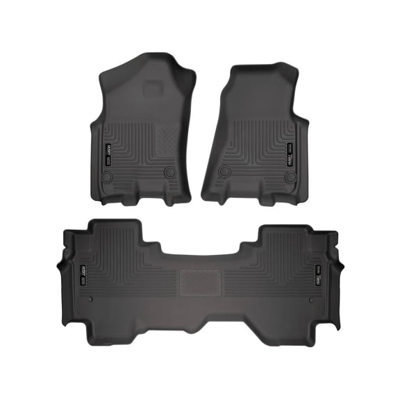 Husky Liners 94011 Weatherbeater Floor Mats Fit 2019-2024 Ram 1500 Quad Cab Front/2nd Row Liners 3pc Black