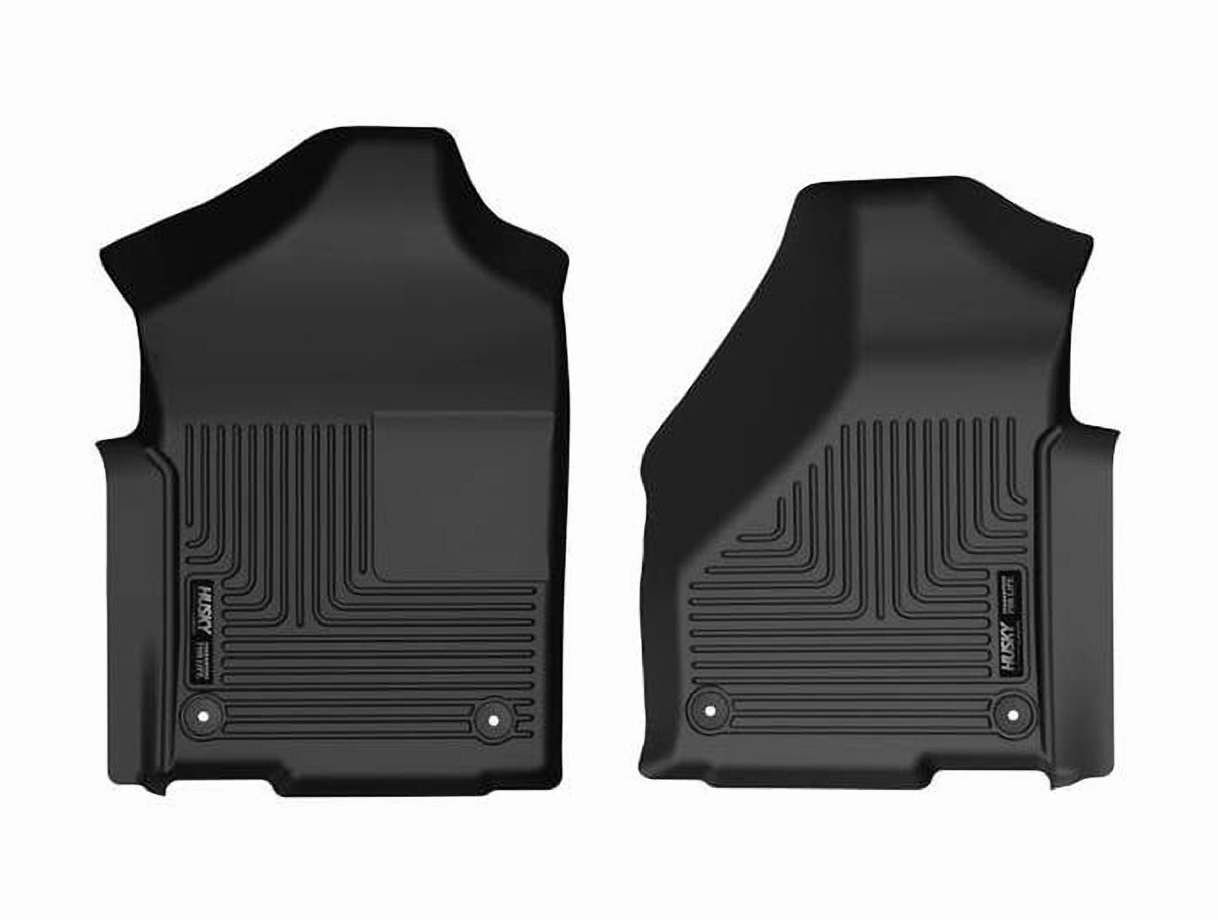 Husky Weatherbeater Floor Mats Fit 2019-2024 Ram 2500/3500 Regular Cab w/ Carpet or Vinyl Flooring Front Black 2 Pc