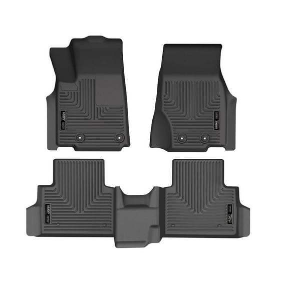 Husky Liners 95141 Weatherbeater Floor Mats Fit 2021-2025 Jeep Grand Cherokee L w/ 2nd Row Bench Seat Front/2nd Row Liners 3pc Black