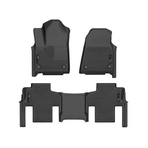 Husky Liners 99111 Weatherbeater Floor Mats Fit 2022-2023 Jeep Grand Wagoneer (L Model, w/ 2nd Row Bucket Seats) - Front/2nd Seat - Black