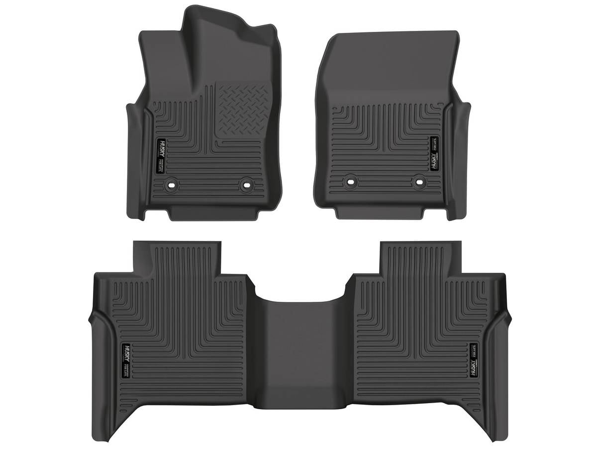 Husky Liners 99481 Weatherbeater Floor Mats Fit 2022-2025 Toyota Tundra CrewMax - Front/2nd Seat - Black