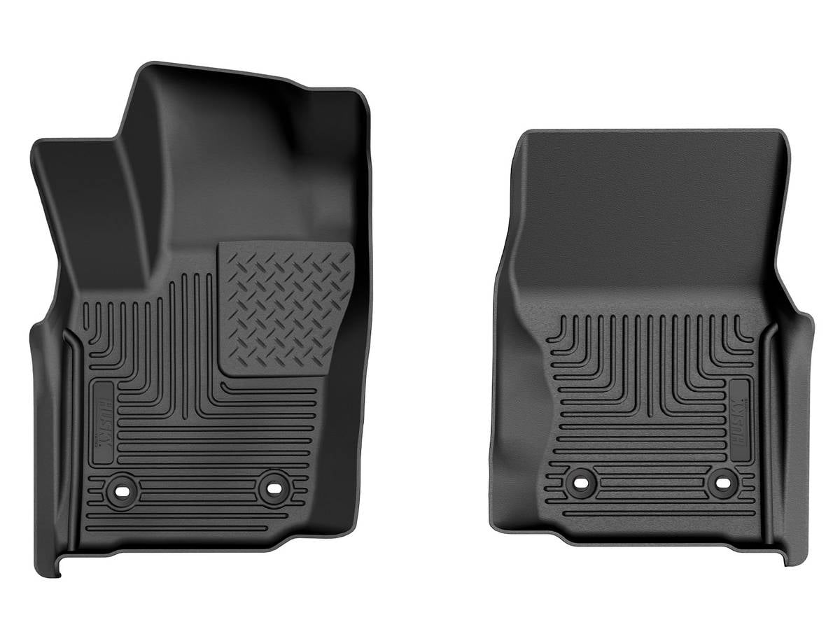 Husky Liners Weatherbeater Floor Mats | Fits 2024 - 2025 Toyota Tacoma, Double \u0026 Access Cab w/Auto Trans | Front Row, 2-pc Black - 13921