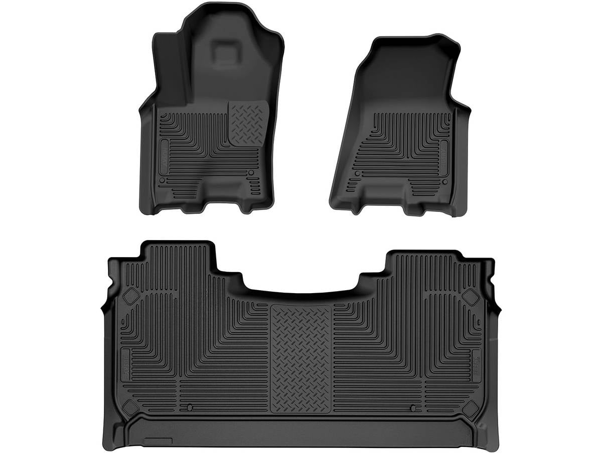 Husky Liners Weatherbeater Floor Mats | Fits 2025 Dodge Ram 1500 Crew Cab | Front \u0026 2nd Row, 3-pc Black - 94491