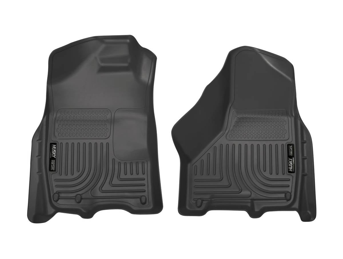 Husky Liners Weatherbeater Floor Mats | Fits 2009 - 2024 Ram 1500 (19-24 Classic Body only); 2010 - 2018 Ram 2500/3500 (Crew Cab/Mega Cab) | Front Row, 2-pc Black - 18001