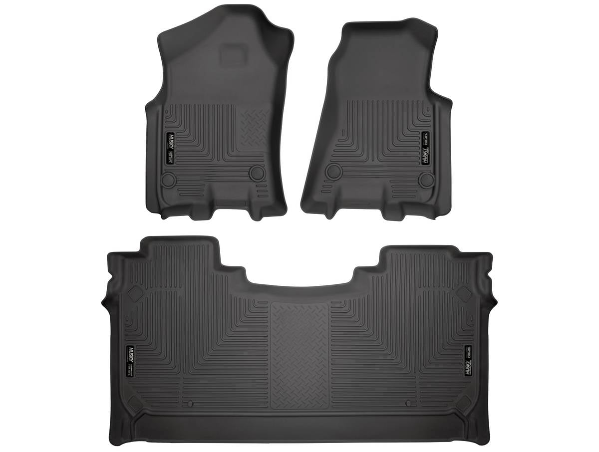 Husky Liners 94001 Weatherbeater Floor Mats Fit 2019-2024 Ram 1500 Crew Cab w/w/o Factory Storage Box Front/2nd Row Liners 3pc Black