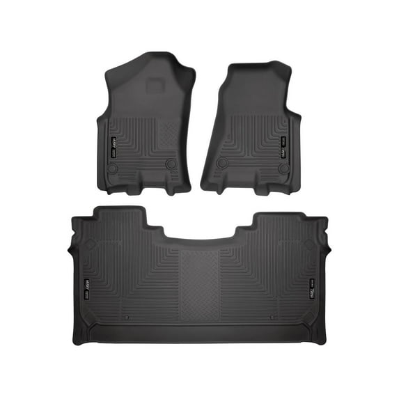 Husky Liners 94001 Weatherbeater Floor Mats Fit 2019-2024 Ram 1500 Crew Cab w/w/o Factory Storage Box Front/2nd Row Liners 3pc Black