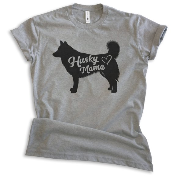 Husky Mama T-shirt, Unisex Women's Shirt, Siberian Husky Owner, Best Dog Mama Gift, Dark Heather Gray, Medium