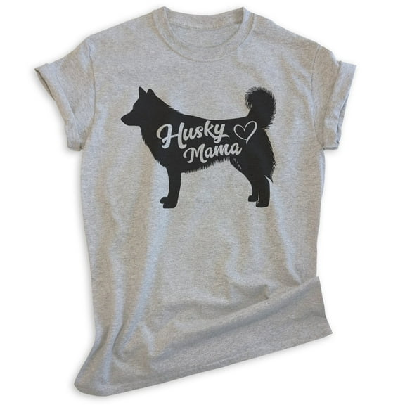 Husky Mama T-shirt, Unisex Women's Shirt, Siberian Husky Owner, Best Dog Mama Gift, Heather Gray, X-Large