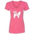 thumbnail image 1 of Husky Mom Fur Life Womens V-Neck T-Shirt, 1 of 2