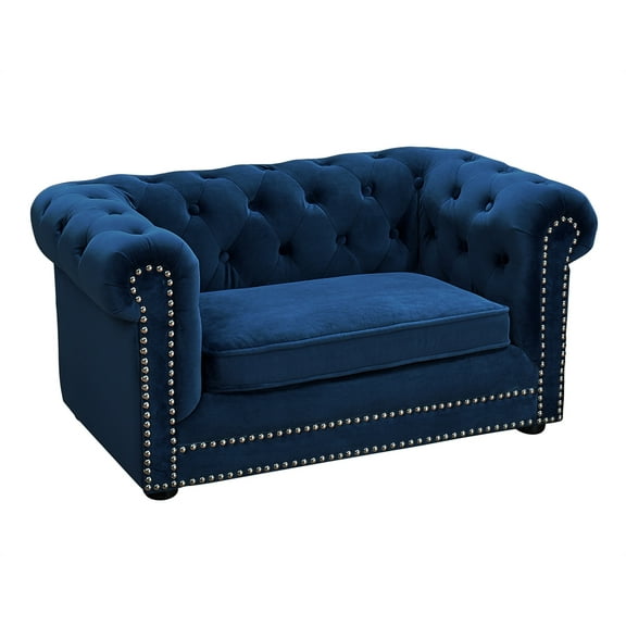 Husky Navy Velvet Pet Bed