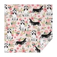 thumbnail image 1 of Husky and Pink Pioneer Flower Square Tablecloth,Waterproof Square Table Cover,Wipeable Spillproof Washable Table Cover for Home Kitchen Party Decor 42"X42"(107x107cm), 1 of 6