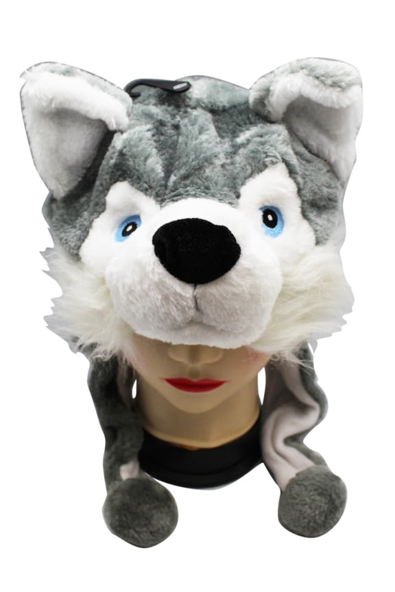 Husky Plush Hat - Adorable Soft and Snuggly Plush Wolf Hat