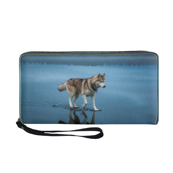 Husky Print Purse Fashion Dogs Multi-card Slots My Wallet With Inner Bag Card Holder Designer Bags Carteira Masculina