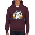 thumbnail image 1 of Husky Pup Retro Design Hoodie Juniors -Image by Shutterstock,  Small, 1 of 4