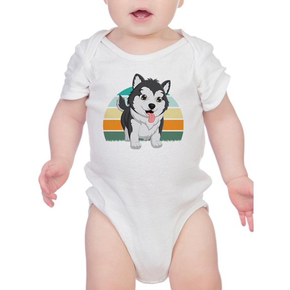 Husky Pup Retro Design T-Shirt Infant -Image by Shutterstock, 24 Months