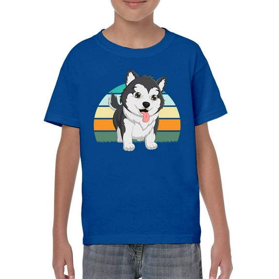 Husky Pup Retro Design T-Shirt Juniors -Image by Shutterstock,  x-Small