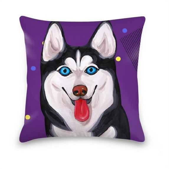 Husky Purple Pillow