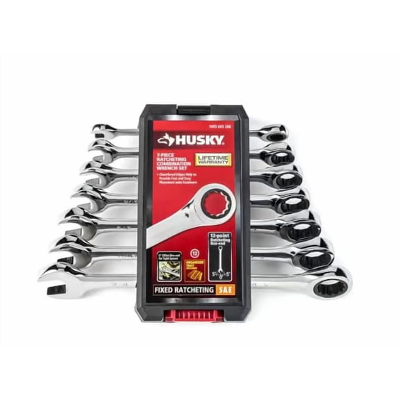 Husky Ratcheting SAE Combination Wrench Set (7-Piece)