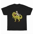 thumbnail image 1 of Husky Riding Dinosaur Fun Adventure Pet Lover Whimsical Graphic Unisex T-Shirt, up to size 5XL, 1 of 2