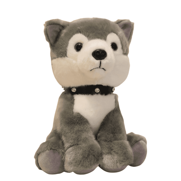 Husky Stuffed Animal Plush - Lifelike Puppy Plush Toy - Precious Companion - Grey 8.3-inch