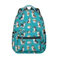 thumbnail image 1 of Husky and Coffee Blue Pattern Backpack for School, Cute School Bag with Adjustable Shoulder Straps and Padded Back, 15.3"x11"x7.1", 1 of 5
