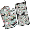 thumbnail image 1 of Husky and Pioneer Flower Kitchen Oven Mitt and Pot Holder Sets 2 Pcs for Baking, Cooking and Grilling, Heat Resistant Up To 392 °F, 1 of 7