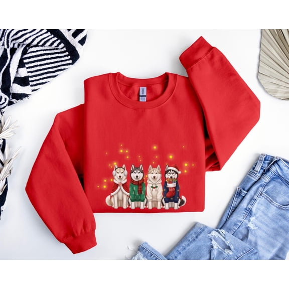Husky season Sweatshirt, season Dog Lover Shirt, Festive Siberian Husky Crewneck, Dog, Cute Pet Shirt, season Sweater, F7192 All Size S-5Xl