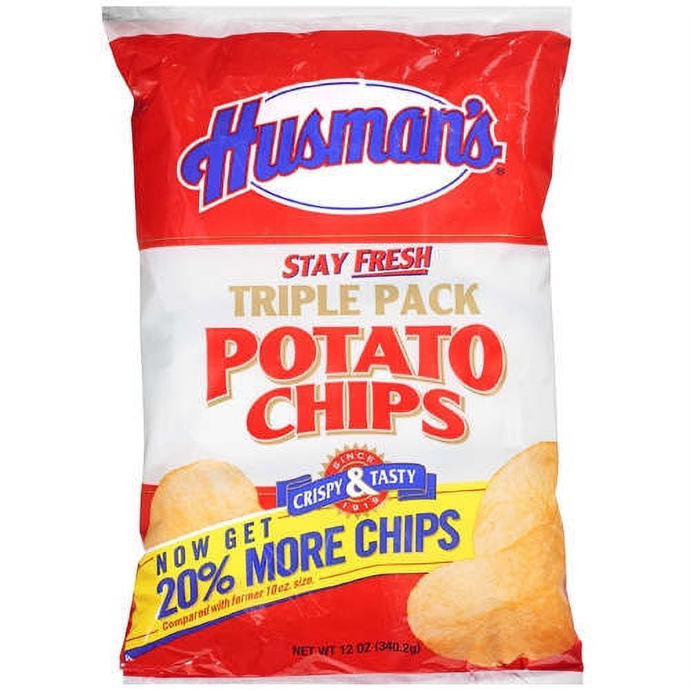 Husmans Triple Pack Potato Chips 20 More Chips 12 Oz.