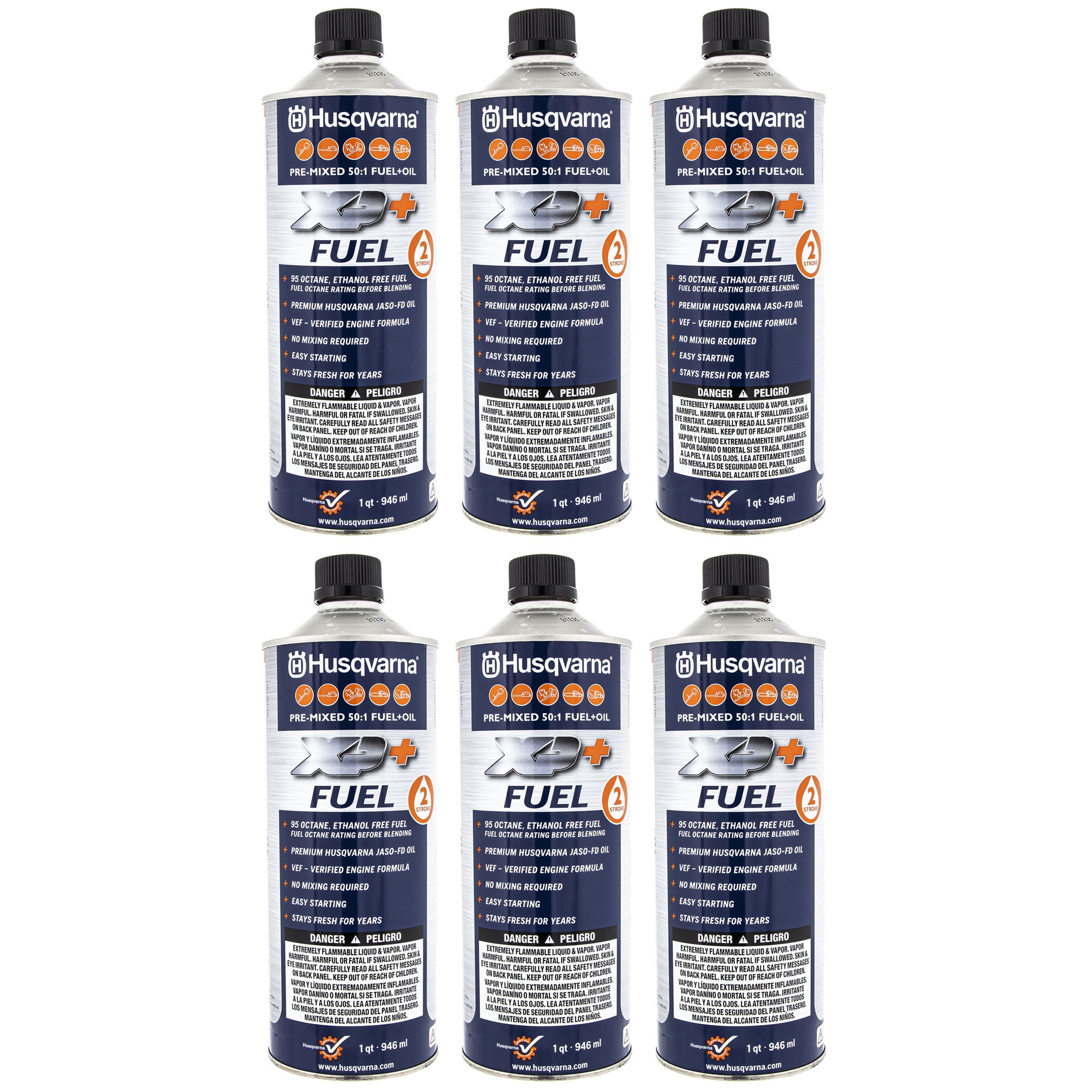 Husqvarna 6pk 581158701 PreMixed 2 Stroke Fuel & Oil Quarts XP 501 95