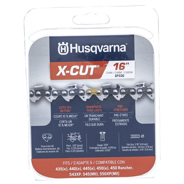 Husqvarna Genuine 16" SP33G .325 050 66DL CS Chainsaw Chain 581643602 ...
