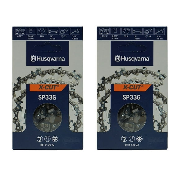 Husqvarna 8 inch X-Cut SP33G Chain for 336 339 XP 340 345 346 XP 350 351 353 550 XP 2 Pack