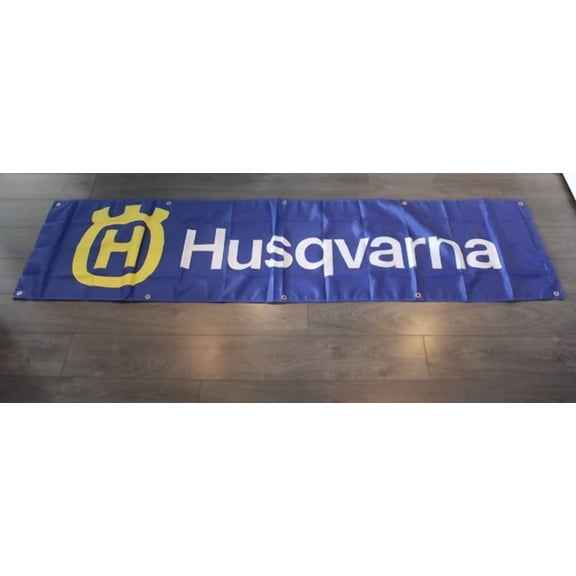 Husqvarna Banner Flag Huge 2X8 Motorcycles Racing Chainsaws Garage Mechanic