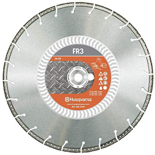 Husqvarna 542777184 Silver FR3 Metal Segmented Diamond Blade, 14" x .100" x 1"-20mm