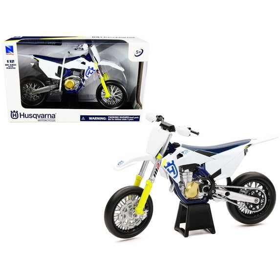 Husqvarna FS450 White and Blue 1/12 Diecast Motorcycle Model by New Ray