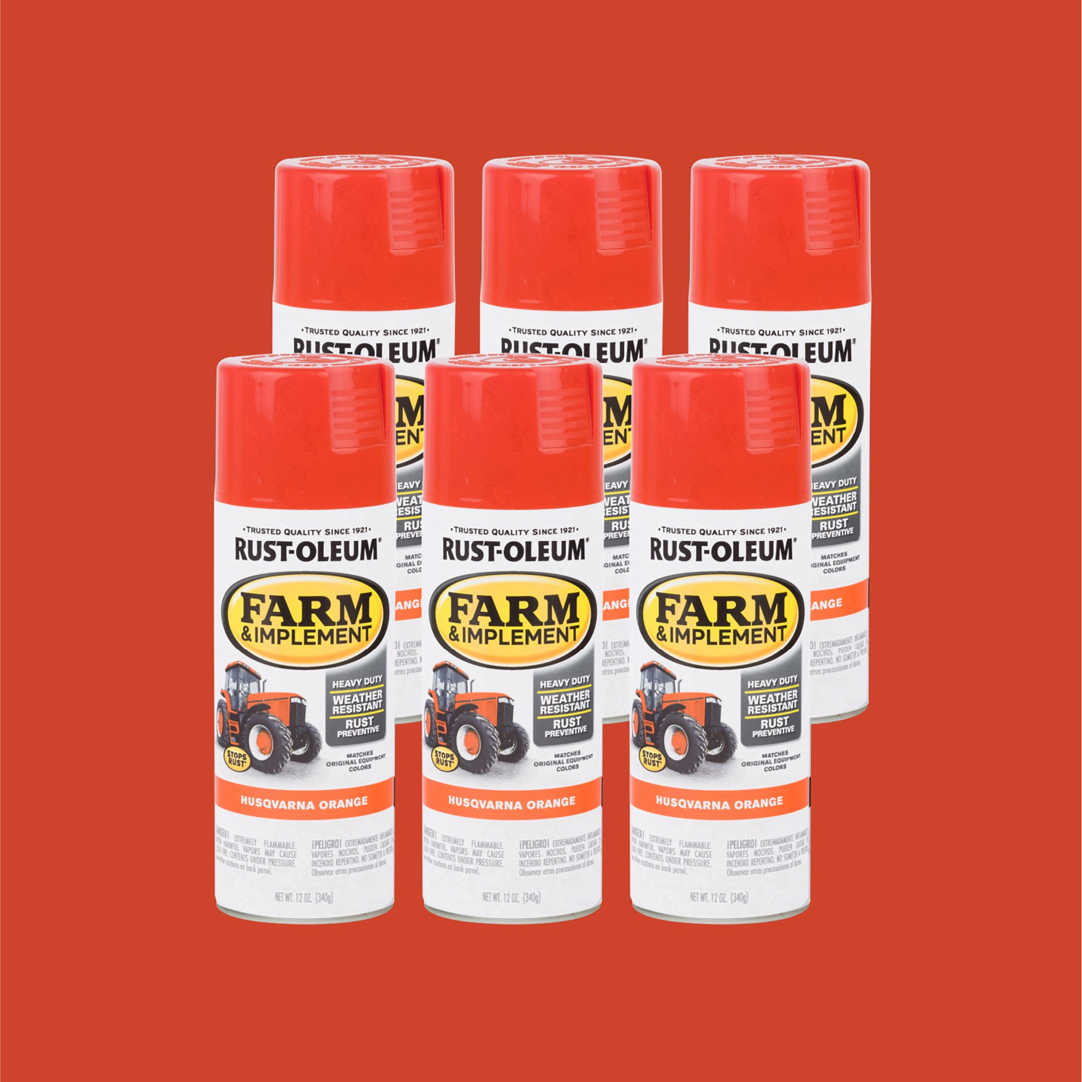 6 Pack, Husqvarna Orange, Rust-Oleum Specialty Farm & Implement 6 Pack, Husqvarna Orange, Rust-Oleum Specialty Farm & Implement