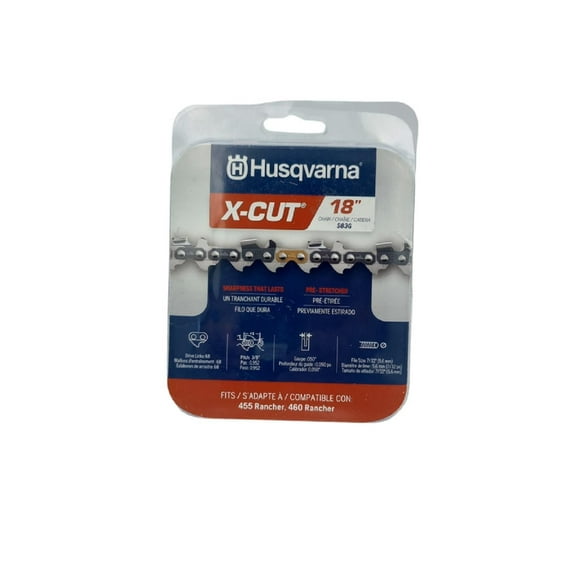 Husqvarna Chainsaw Chain S83G Semi-Chisel - 18 in, 3/8" Pitch, .050 Gauge, 68 Drive Links