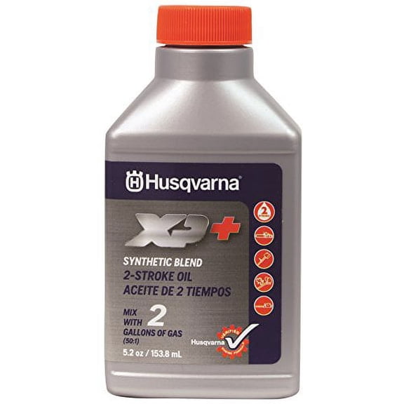 Husqvarna XP Plus Low Smoke, Fuel Stabilizer Synthetic 2 Cycle Engine Oil 50:1, 5.2 oz